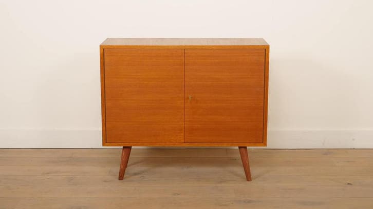 Vintage wandkast | Teak  | 90 cm, Huis en Inrichting, Kasten | Wandmeubels, Ophalen of Verzenden
