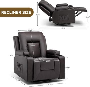 Fauteuil met armleuning - Relaxfauteuil - Relaxstoel - Bruin, Verzenden, Zo goed als nieuw