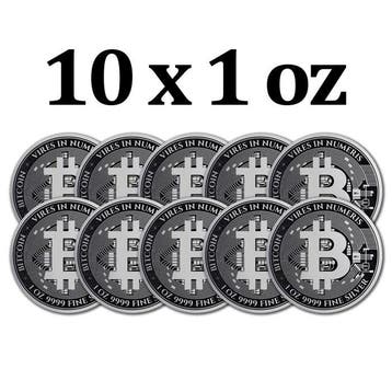 Niue. 2 Dollars 10 x 2024 1 oz Niue $2 NZD Bitcoin Silver