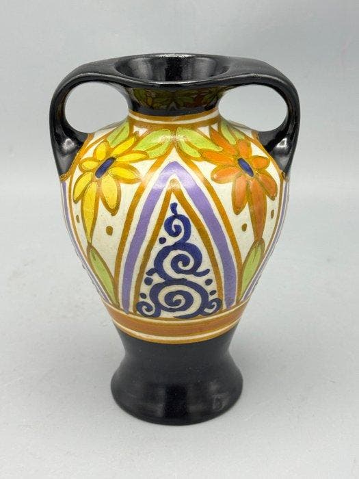 Plateelbakkerij Iris, Gouda - Vaas - Aardewerk - Plateel, Antiek en Kunst, Curiosa en Brocante