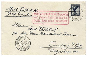 Duitse Rijk 1930 - LZ 127 - Zeppelin - Rheinlandvaart :, Gestempeld