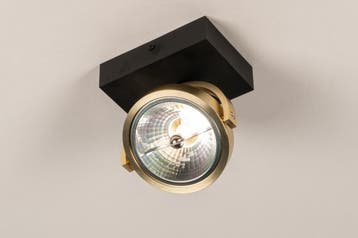Rietveld Spots - Zwart, Goud - Metaal, Aluminium, Huis en Inrichting, Lampen | Hanglampen, Verzenden, Nieuw