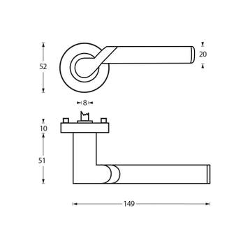 Intersteel Deurkruk Casper op rozet - chroom/nikkel mat, Verzenden, Nieuw