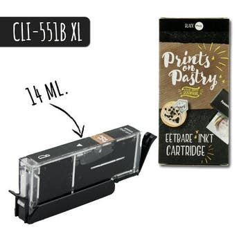 Eetbare Inkt Cartridge Zwart-klein XL (CLI-551B), Verzenden, Nieuw