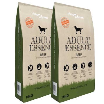 vidaXL Premium hondenvoer droog Adult Essence Beef (2 x 15, Dieren en Toebehoren, Verzenden, Nieuw