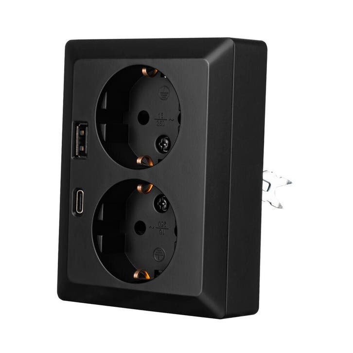iON industries Dubbel stopcontact met USB-a en USB-C, Doe-het-zelf en Verbouw, Elektra en Kabels, Nieuw, Ophalen of Verzenden