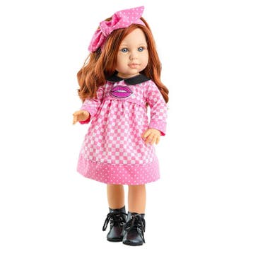Paola Reina pop 42 cm Soy Tu Becky met rood haar en roze..., Ophalen of Verzenden, Nieuw