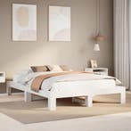 vidaXL Bedframe zonder matras massief grenenhout wit 150x200, Verzenden, Wit, Overige maten, 200 cm