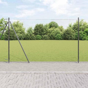 vidaXL Gelast Draadhek met Betonnen Basis 100 x 1,6 m (B x, Verzenden, Nieuw, IJzer