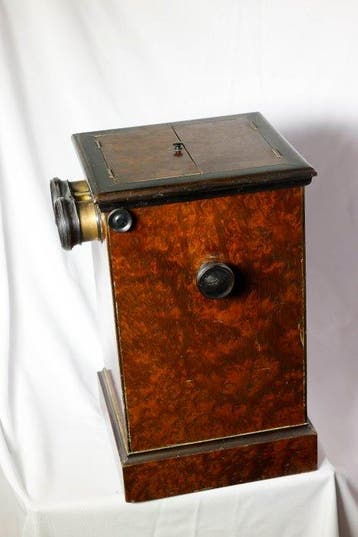 Antique Mahogany Stereoscopic Tabletop Viewer - Includes 50, Nieuw