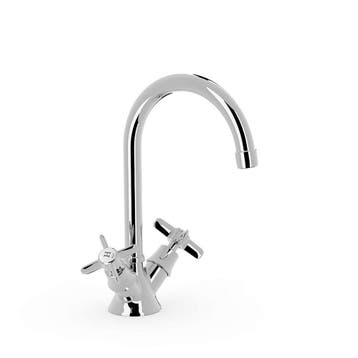 Wastafelmengkraan Tres Clasic Draaibaar 2 Grepen Chroom, Nieuw, Ophalen of Verzenden, Minder dan 25 cm, Minder dan 100 cm