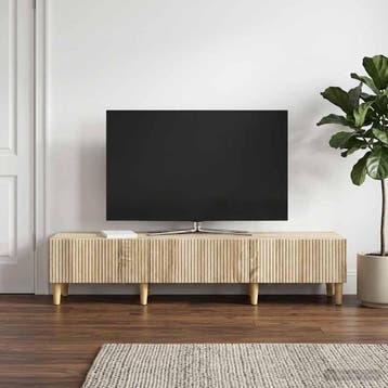 vidaXL TV-kast met lade Sonoma Eiken 147 x 34,5 x 30 cm, Minder dan 50 cm, Verzenden, Nieuw, Minder dan 100 cm