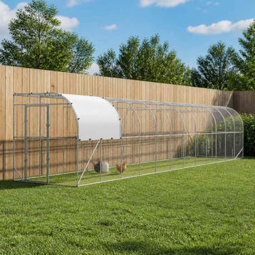 vidaXL Kippenhok Tegen de Muur zilver 1200 x 200 x 215 cm, Dieren en Toebehoren, Verzenden, Nieuw