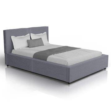 Gestoffeerd Bed Salerno - Corduroy - 140x200cm - Grijs, Verzenden, Nieuw