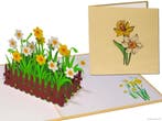 Vrolijke Bloementuin met Narcissen Pop-up kaart Wenskaart, Verzenden, Nieuw