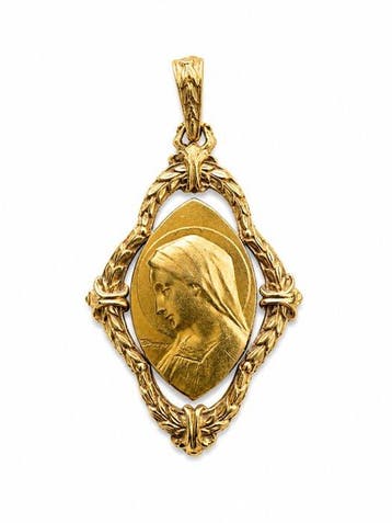Medaillon - 18 karaat Geel goud - Religieus medaillon