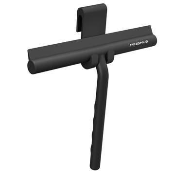 Douchewisser 21 cm met deurhaak, siliconen blad zwart, Nieuw