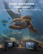 Action Camera - Waterdicht - 48MP - Zwart - Brave 8 - AKASO, Verzenden, Zo goed als nieuw