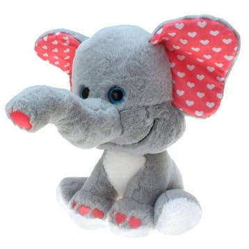 Pluche olifant knuffel - hartjes - 30 cm - hanger, Verzenden, Nieuw