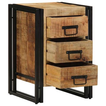 vidaXL Nachtkastje met lade Bruin 40 x 40 x 59 cm Massief, Verzenden, Nieuw, Hout