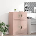 vidaXL Opbergkast Roze 80 x 40 x 40 cm Staal, Verzenden, Nieuw