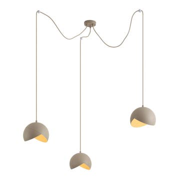 Design hanglamp beige met opaal glas 3-lichts - Tulip, Verzenden, Nieuw, Design