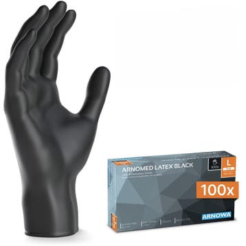 GGM Gastro | (10 stuks) ARNOWA | Wegwerp latex handschoenen, Verzenden, Zwart, Nieuw, Werkschoenen