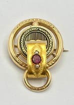 Broche - 9 kt. Geel goud - Speld/pendant Borbonica