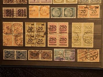 Duitse Rijk - Interessante verzameling op fragment in paren, Postzegels en Munten, Postzegels | Europa | Duitsland, Gestempeld