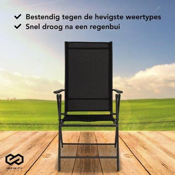 2dekans | Infinity Goods Tuinstoel - 4 Stuks - 7 Verstelbare, Ophalen of Verzenden, Zo goed als nieuw