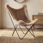 *WOONWINKEL* Vlinderstoel Taupe Bont, Verzenden, Nieuw
