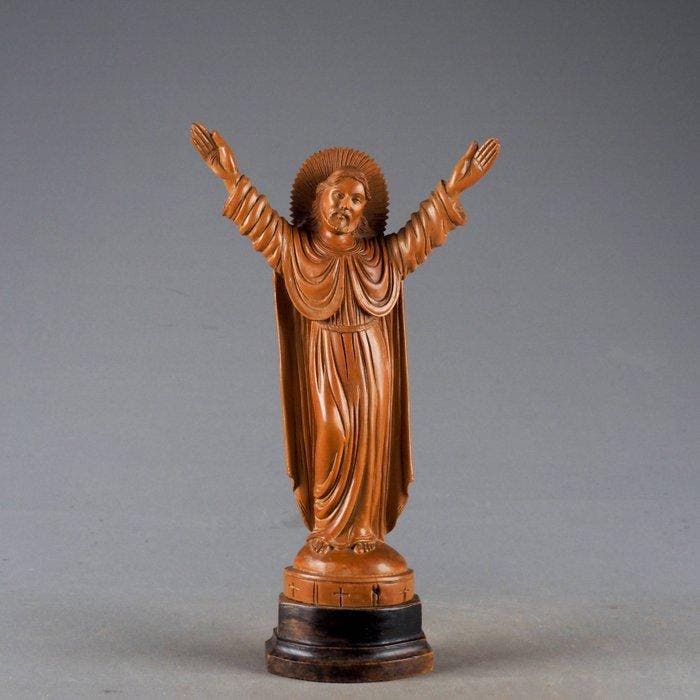 Jezus Christus beeld - 30 cm - Teak - 1960-1970, Antiek en Kunst, Antiek | Boeken en Bijbels