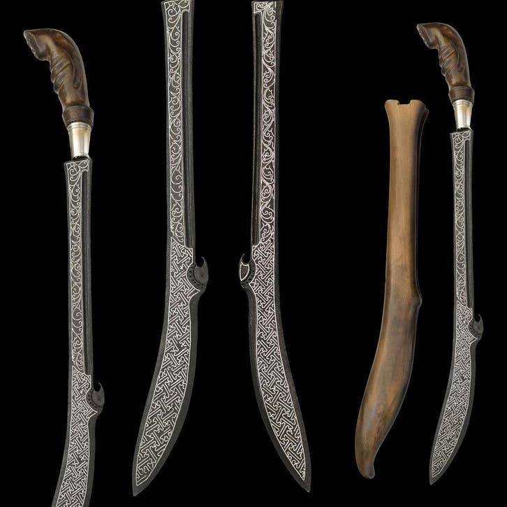 Antieke, zeldzame Lar Bango Pedang - Pedang - kris keris, Antiek en Kunst, Kunst | Niet-Westerse kunst, Ophalen of Verzenden