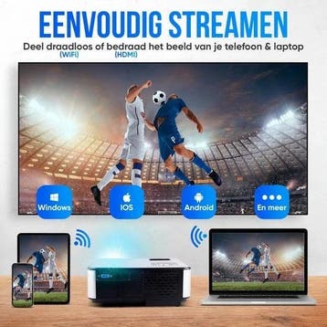 2dekans | Strex Beamer – WiFi & Telefoonstreaming – 7000, Ophalen of Verzenden, Zo goed als nieuw, Strex