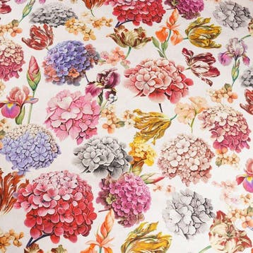 Katoenen Panama-stof “Hydrangea Garden” – Hortensias &
