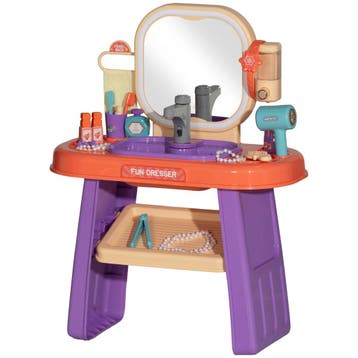 TRUUSK Kindermake-uptafel Met Spiegel en LED Licht - Muziek, Verzenden, Nieuw