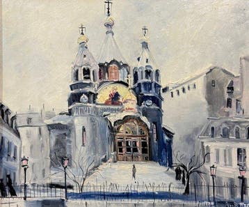 Nicolas Auburtin (1921-?) - Paris: La Cathédrale Orthodoxe