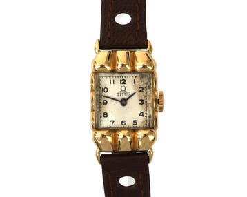 Een 18 krt. geelgouden retro damespolshorloge