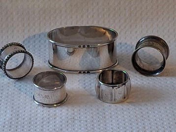 Servetring (5) - Ovale Hollandse gladde zware servet ring,
