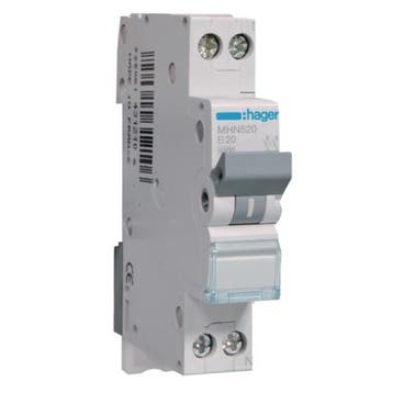 Hager installatieautomaat B20 1P+N MHN520, Ophalen of Verzenden, Nieuw