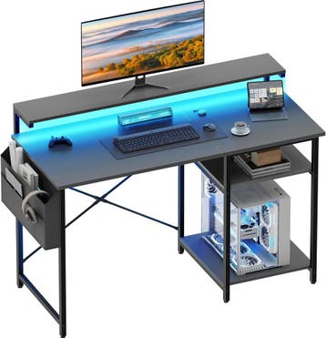 Bureau - Computertafel - Computerbureau - 100x48 cm - Grijs, Verzenden, Zo goed als nieuw