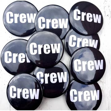 Button of (kleding)magneet Crew met of zonder eigen tekst, Verzamelen, Verzenden, Nieuw, Overige onderwerpen, Button