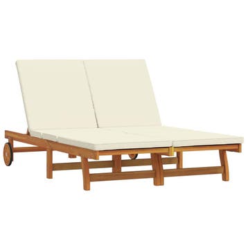 vidaXL Ligstoel Bruin 125 x 200 x 84 cm Massief Acaciahout, Verzenden, Nieuw