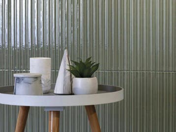 Wandtegel Equipe Cerámica Gare Groen Relieve Glans 10x30,5, Nieuw, 20 tot 40 cm, 10 m² of meer, Wandtegels