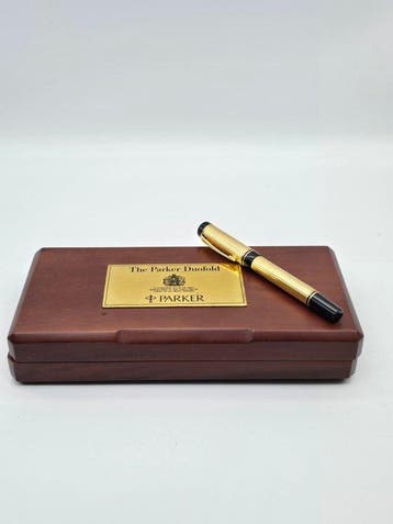 Parker - Pluma Estilografica Parker Duofold godron gold NOS, Nieuw