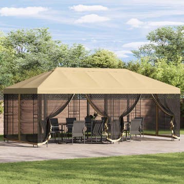vidaXL Paviljoen met zijwanden 6 x 3 m Crèmekleurig, Tuin en Terras, Partytenten, Verzenden, Nieuw