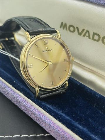 Movado - Dresswatch - Gold sunburst dial - Roman - Zonder, Nieuw