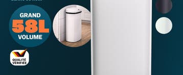 Sensor Vuilnisbak roestvrij staal Wit/Crème 58L, Verzenden, Nieuw