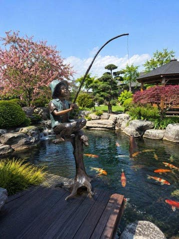 Beeld, XXL Bronze Fisher Boy with Dog - 70 cm - Brons - 2025