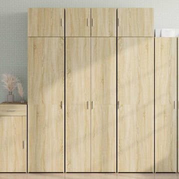 vidaXL Opbergkast 70x42,5x225 cm bewerkt hout sonoma, Minder dan 50 cm, Nieuw, Overige houtsoorten, Verzenden